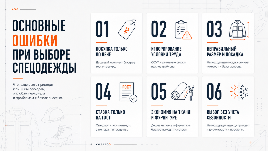 Основные ошибки при выборе спецодежды